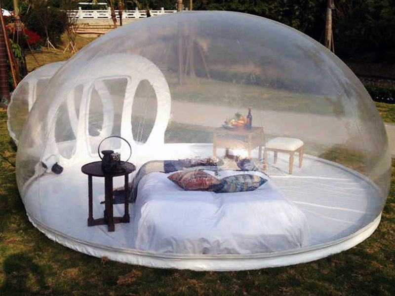 Tienda de burbujas inflable transparente