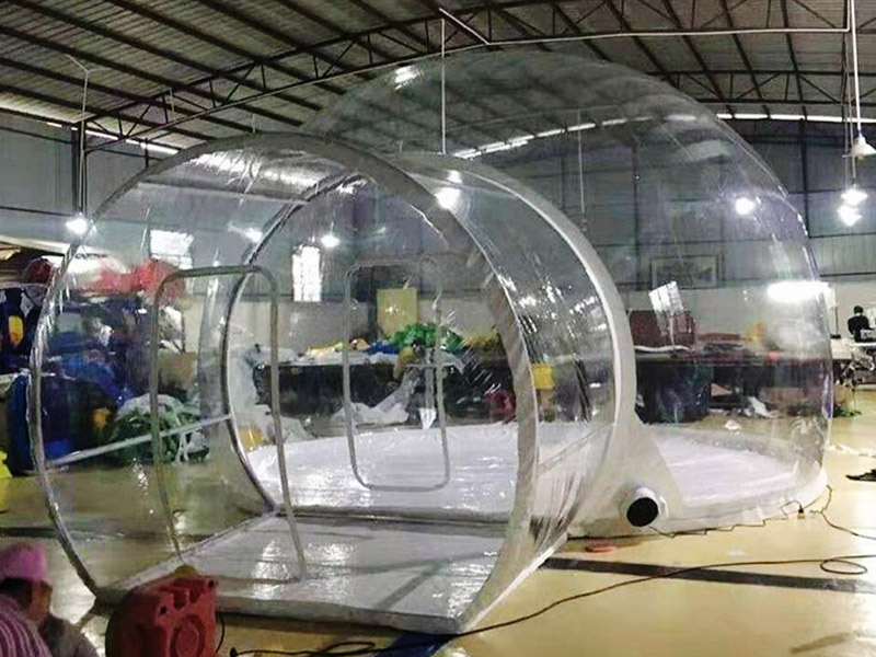 Tienda de burbujas inflable transparente